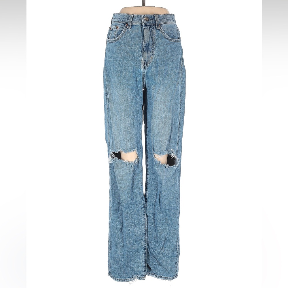 Pistola straight leg distressed denim jean size 25